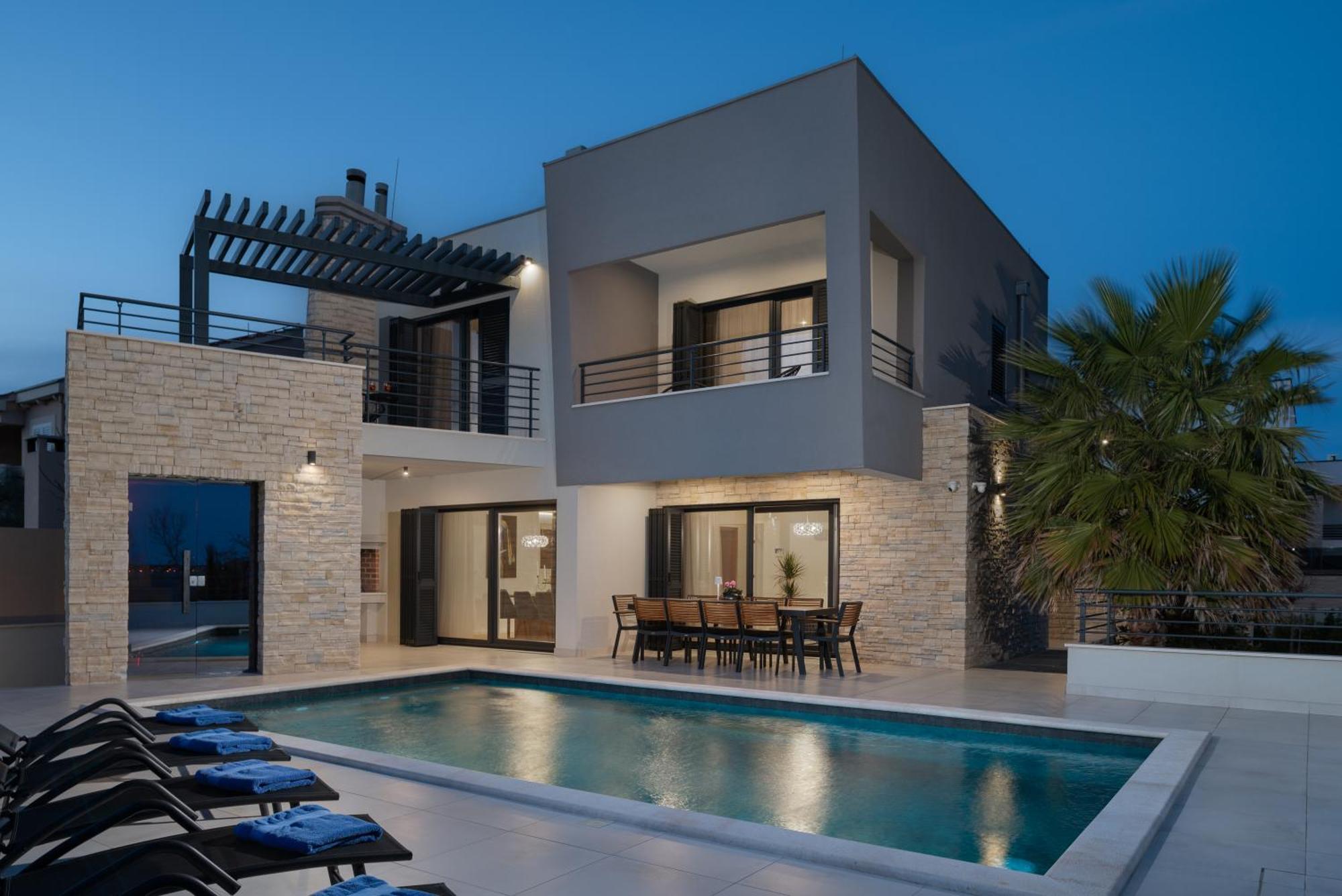 Villa Roca With Heated Pool And Sauna Privlaka  Exterior photo